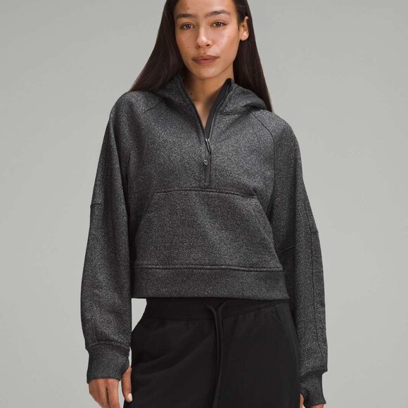 Lululemon Scuba Oversized Half-Zip Hoodie *Sparkle Black Silver(M/L) - Picture 1 of 7